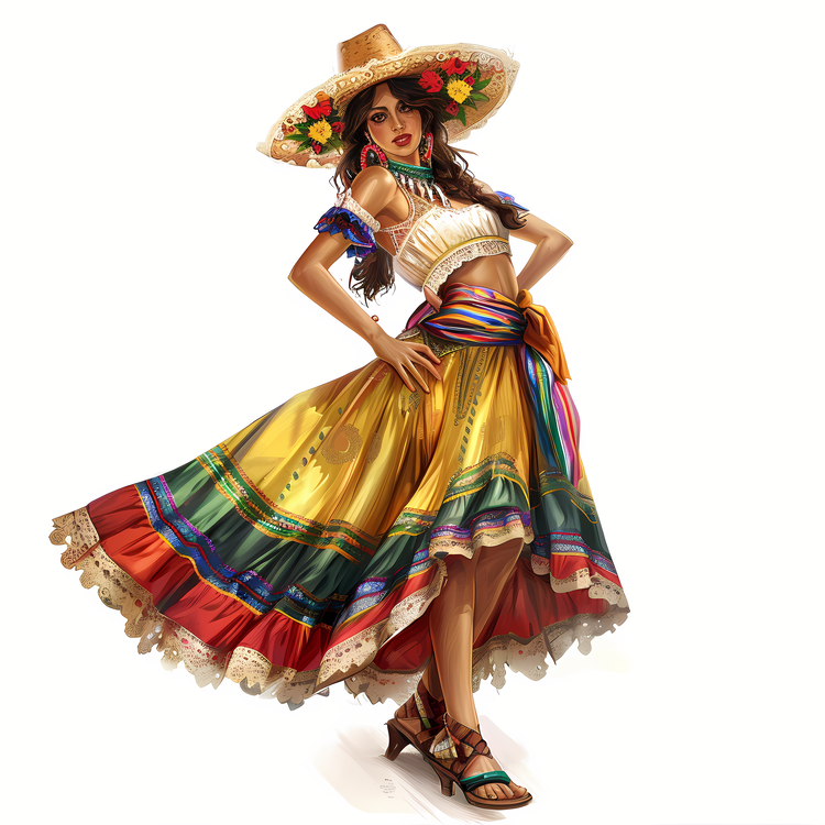 Cinco De Mayo,Dance Costume,Mexican Traditional Clothing