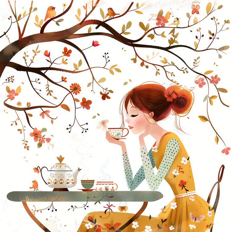 Spring Tea,Woman,Tea