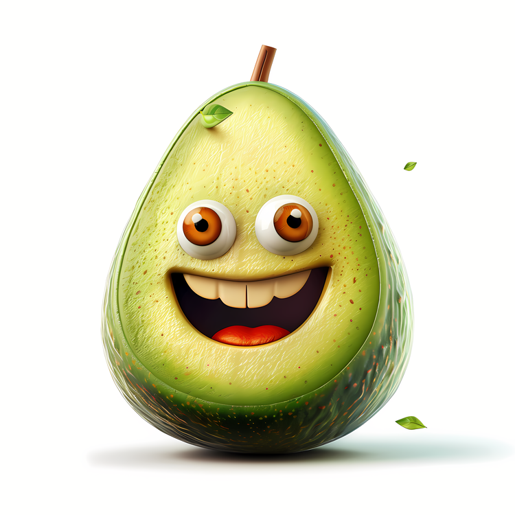 3d Cartoon Fruit,Angry Avocado,Grumpy Avocado