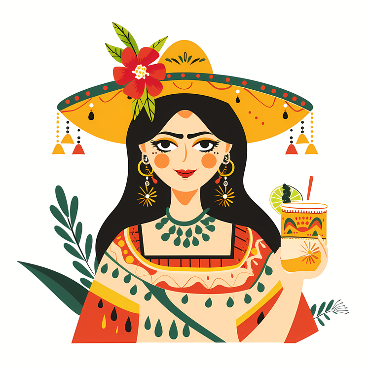 Cinco De Mayo,Mexican Woman,Sombrero