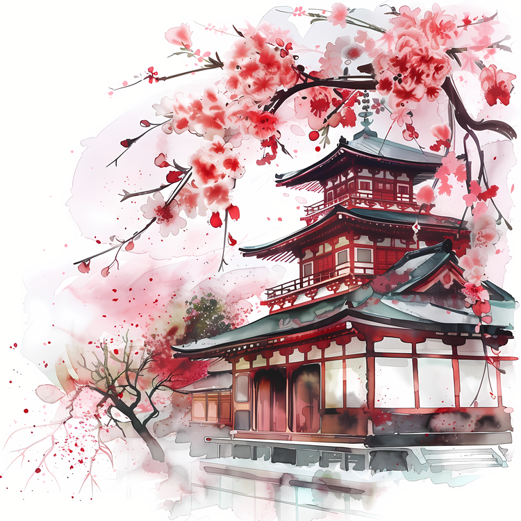 Sakura,Japan,Oriental Architecture