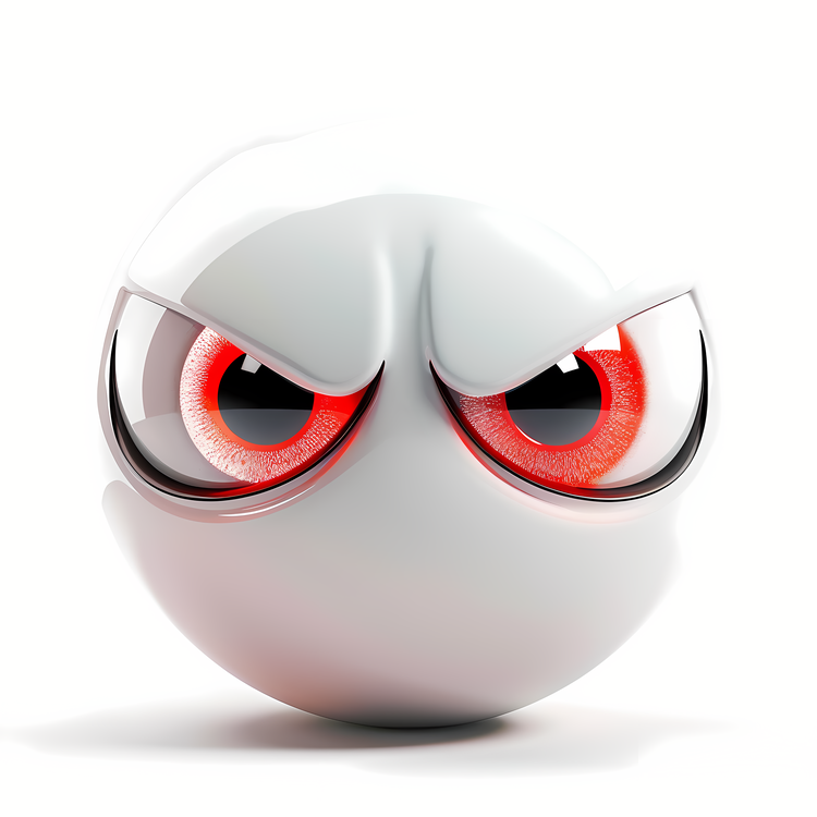 Emoji,3d Rendering,White Sphere