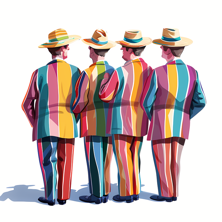 Barbershop Quartets,Striped,Colorful