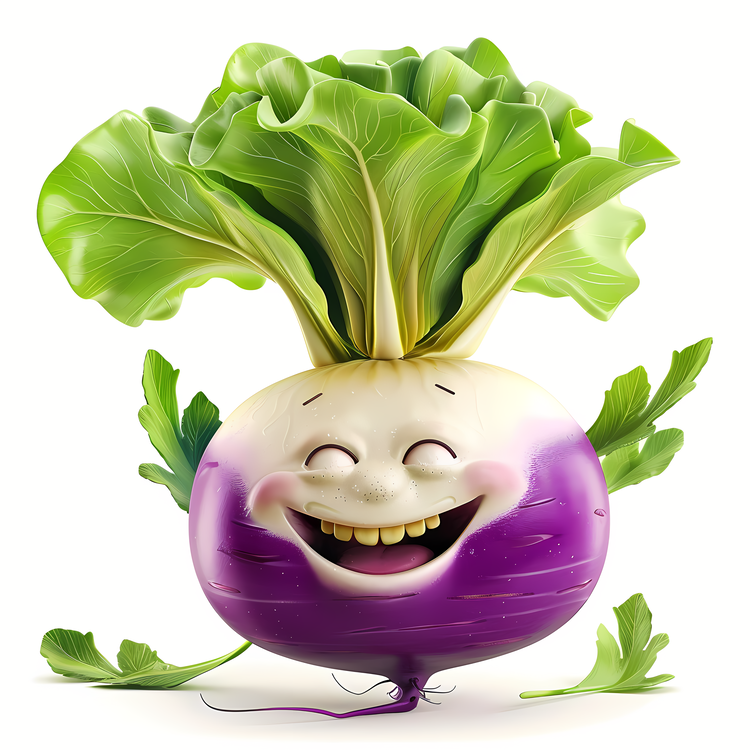 3d Cartoon Vegetable,Turnip,Purple Turnip