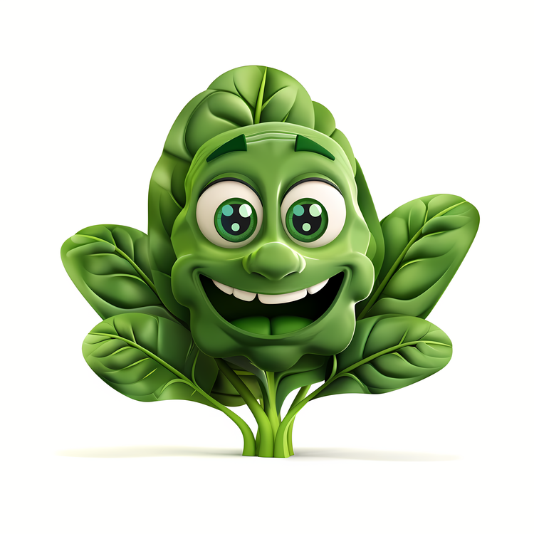 3d Cartoon Vegetable,Smiling Plant,Laughing Plant