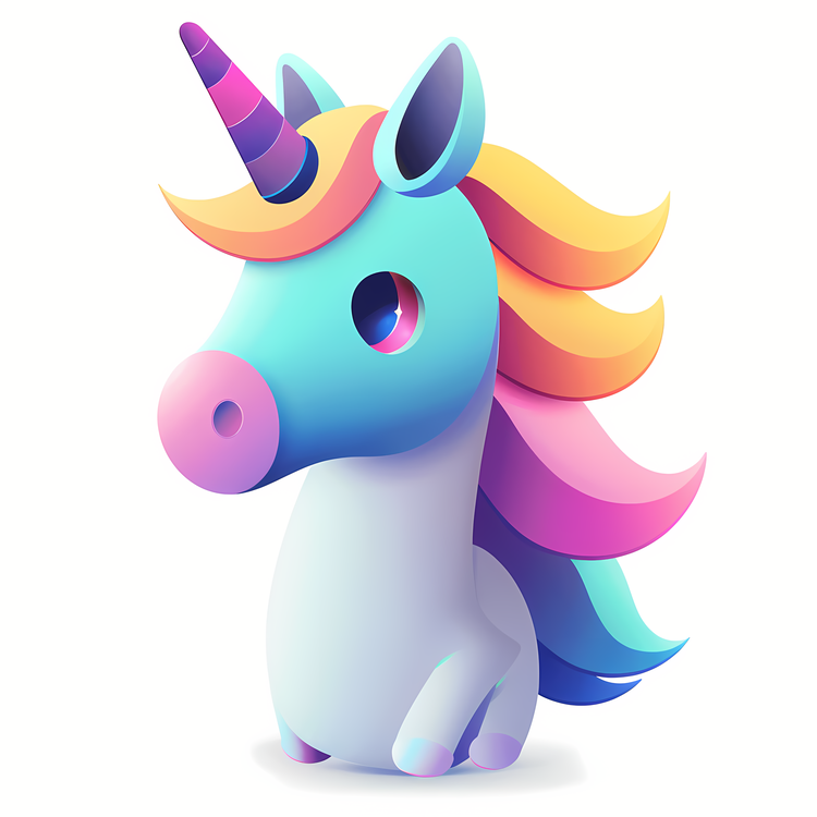 Emoji,Unicorn,Colored Hair