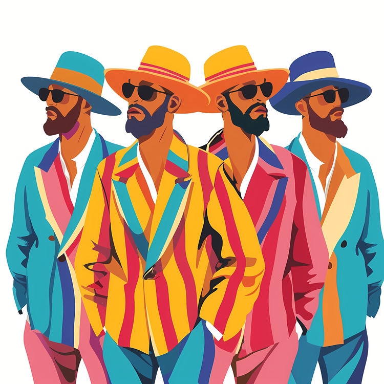 Barbershop Quartets,Colorful,Retro
