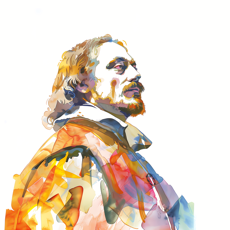 Shakespeare Day,Watercolor,Portrait