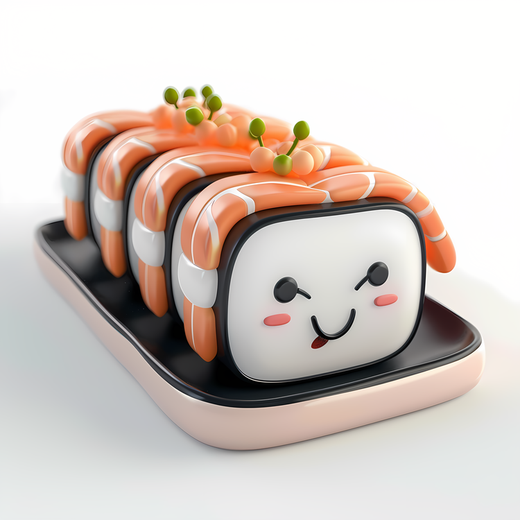 3d Cartoon Food,Restaurant,Sushi