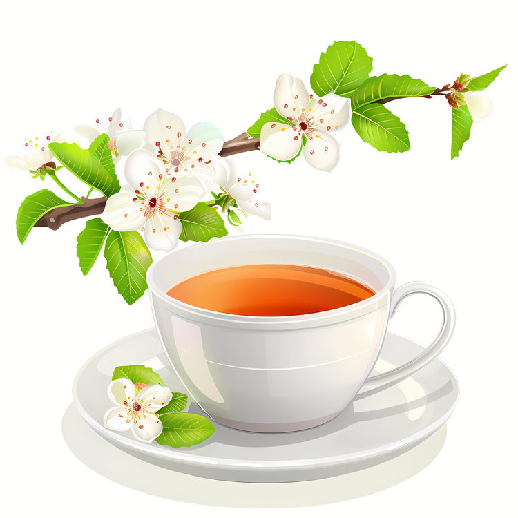Spring Tea,White,Cup Of Tea