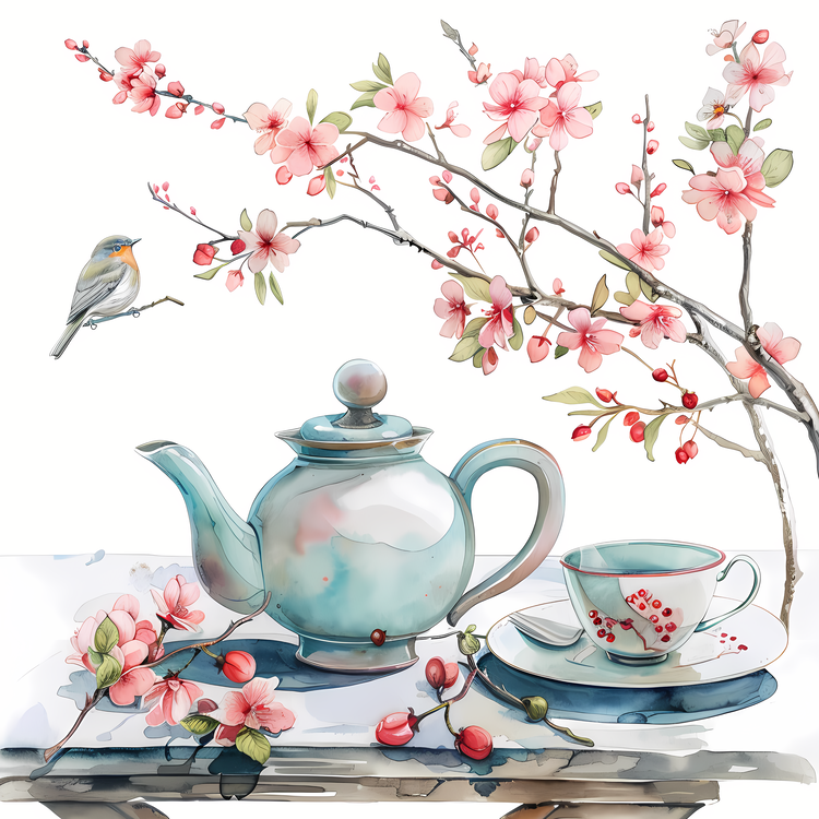 Spring Tea,Teapot,Tea Cup