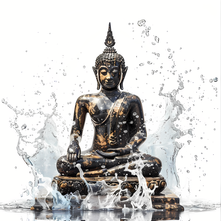 Songkran,Buddha Statue,Water Splash