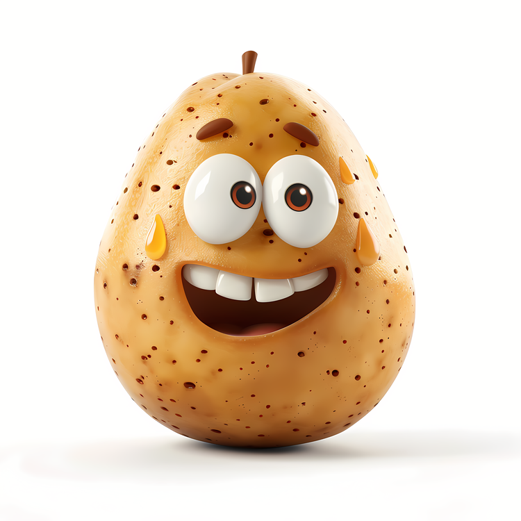 3d Cartoon Vegetable,Laughing Potato,Smiling Potato