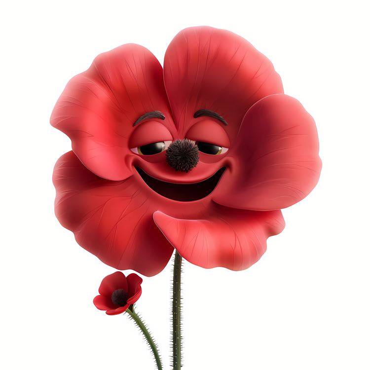 3d Cartoon Flowers,For The   Are Smile,Red Flower