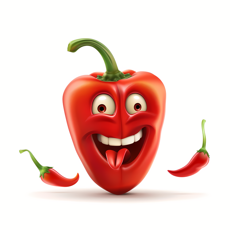 3d Cartoon Vegetable,Chili Pepper,Funny