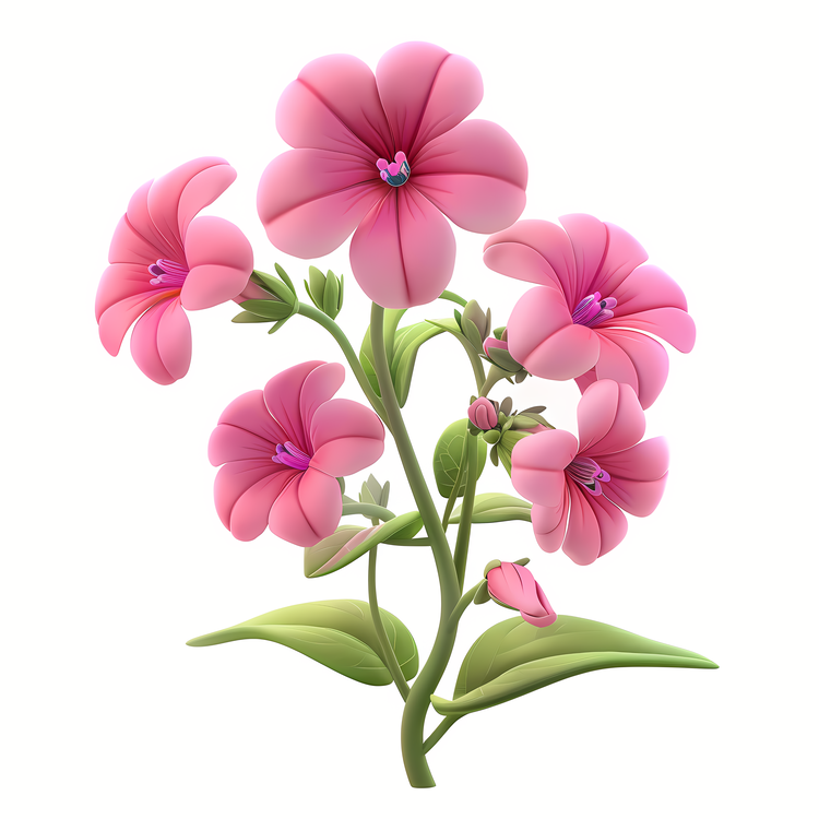 3d Cartoon Flowers,Pink,Flower