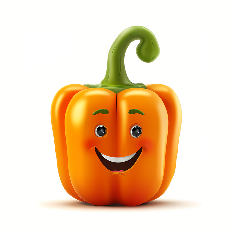 3d Cartoon Vegetable,Smiling Pumpkin,Pumpkin Face