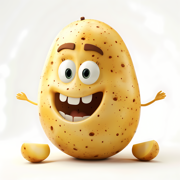 3d Cartoon Vegetable,Funny Potato,Happy Potato