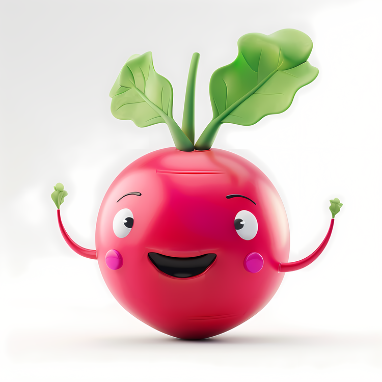 3d Cartoon Vegetable,Red Beet,Cute Vegetable