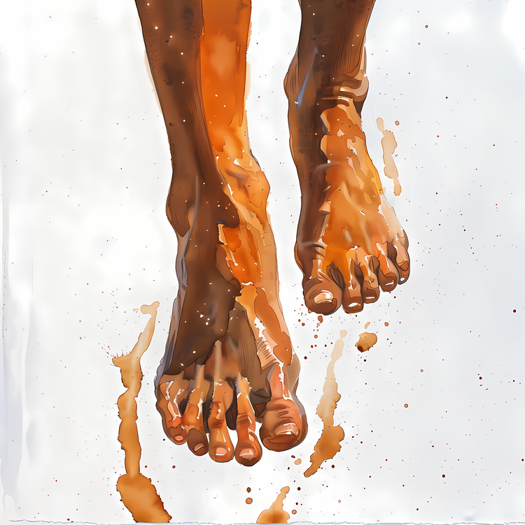 Barefoot,Painting,Watercolor