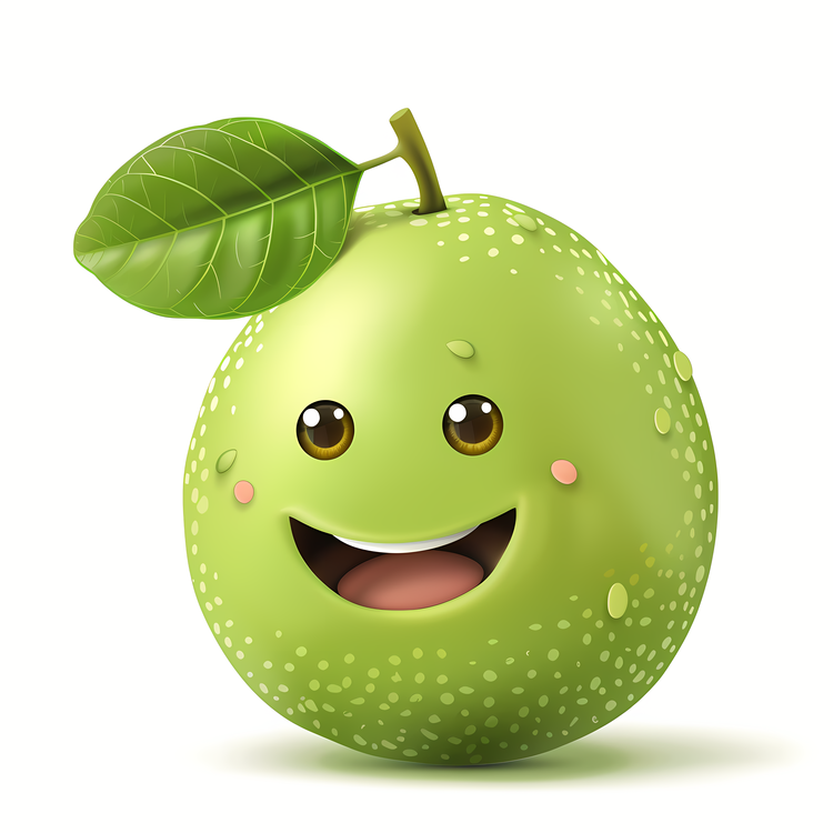 3d Cartoon Fruit,Happy Green Apple,Happy Fruit