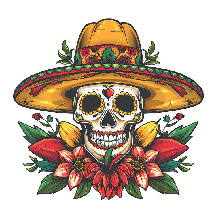 Cinco De Mayo,Skull,Sombrero