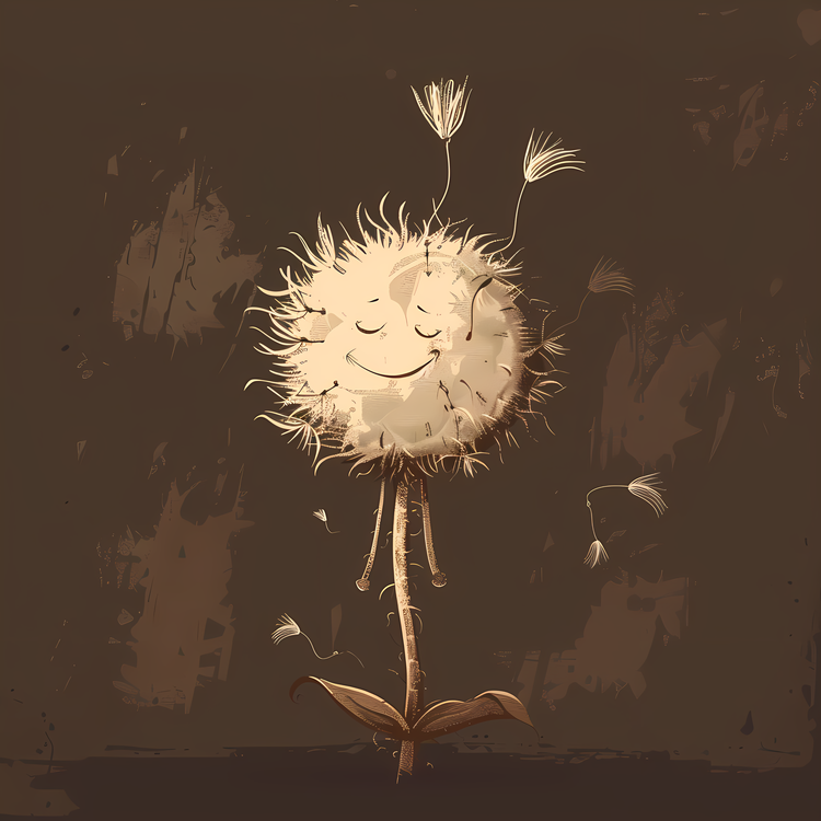 Dandelion,Flower,Brown Background