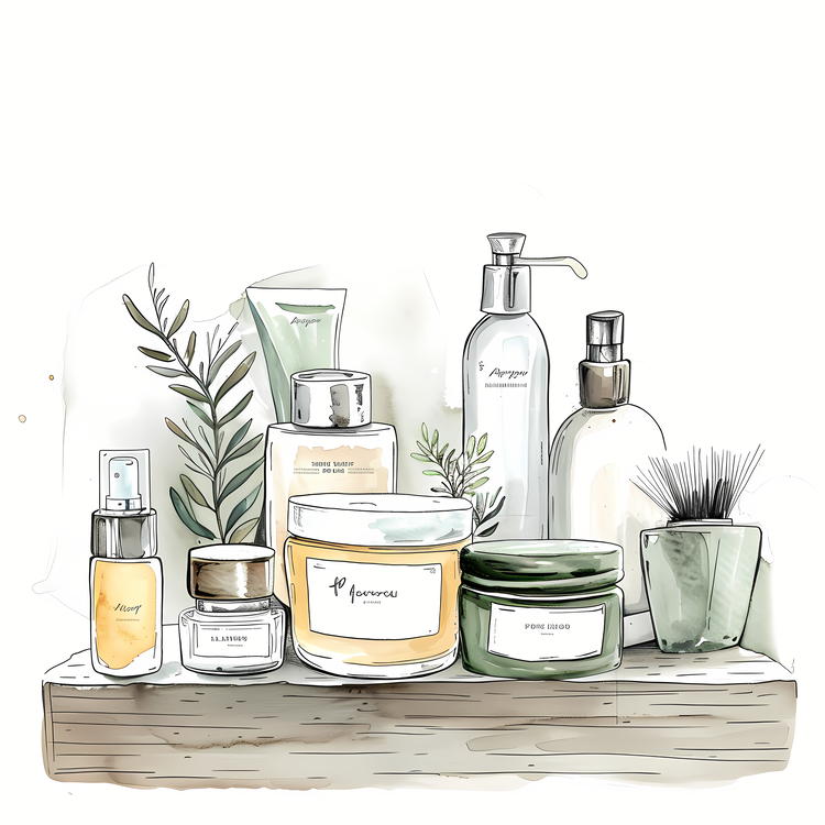 Skincare,Watercolor,Skin Care Products