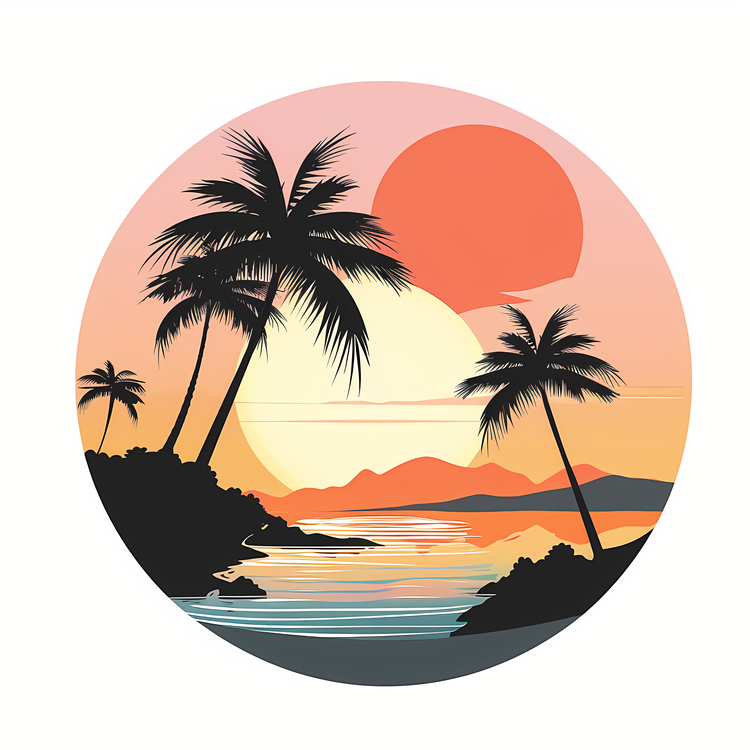Summer Begins,Sunset,Tropical Island