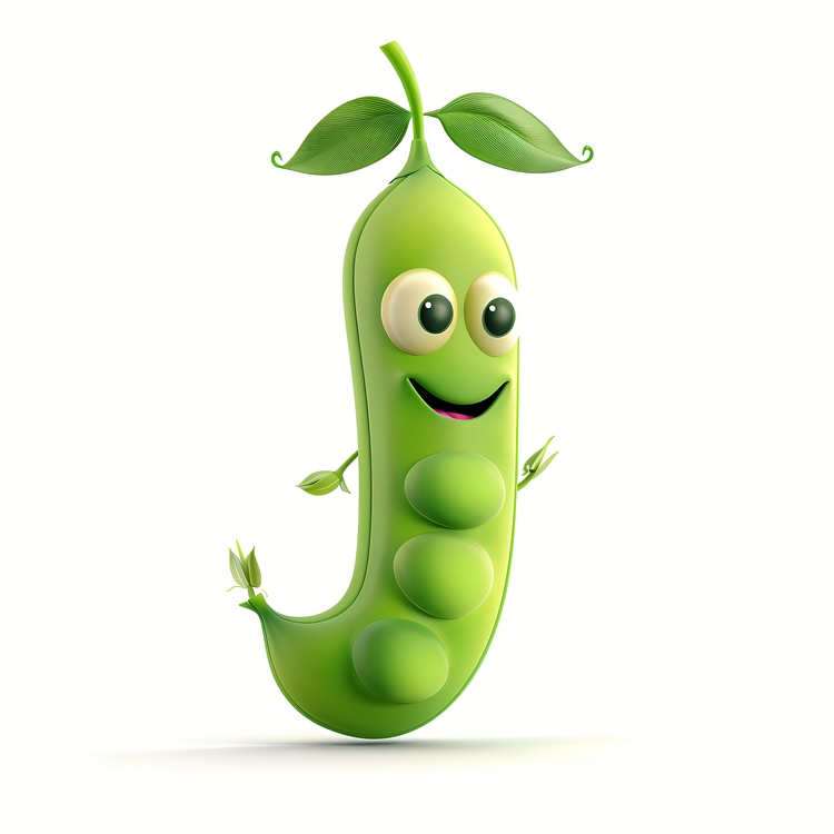 3d Cartoon Vegetable,Pea,Vegetable