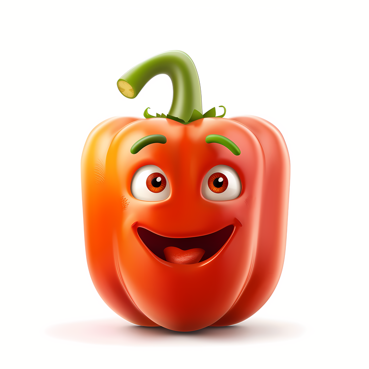 3d Cartoon Vegetable,Smiling Red Pepper,Cute Vegetable