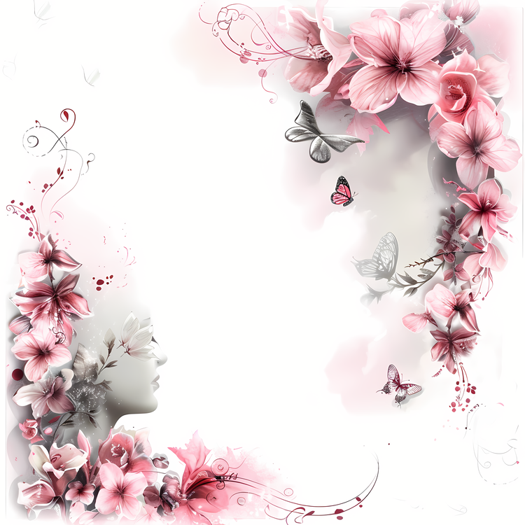 Mothers Day,Pink Floral Wallpaper,Floral Border