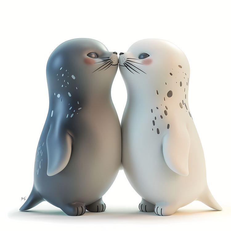 Kissing,Animal,Seal