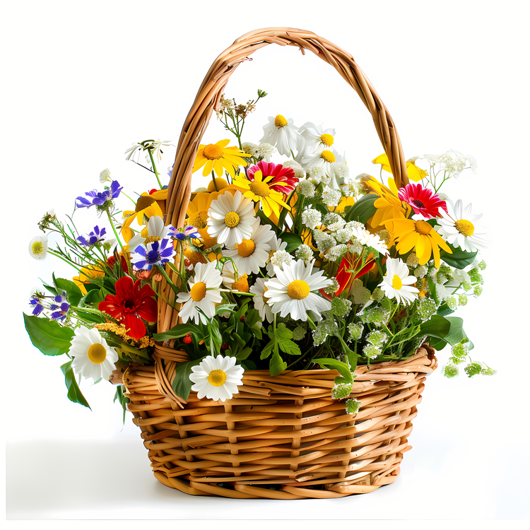 May Day,Flower Basket,Flowers In A Basket