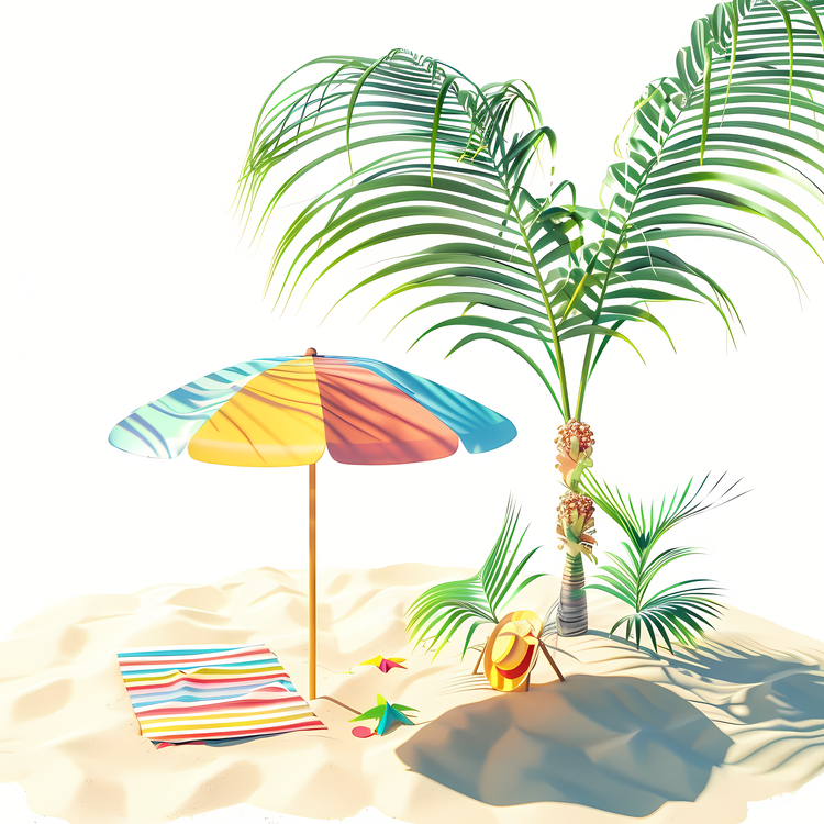 Summer Begins,Palm Tree,Sand