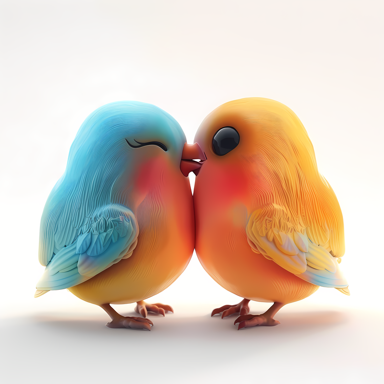 Kissing,Animal,Bird