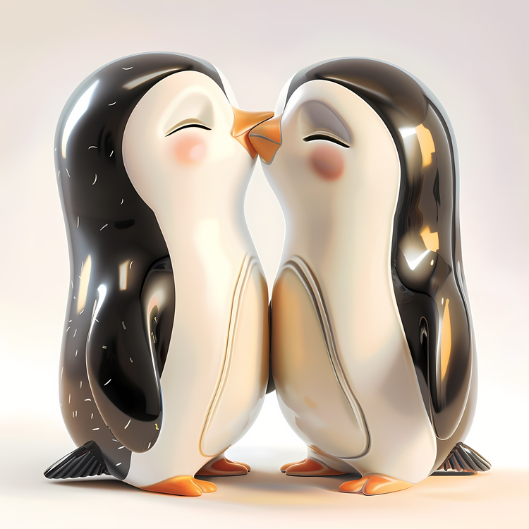 Kissing,Animal,Penguin