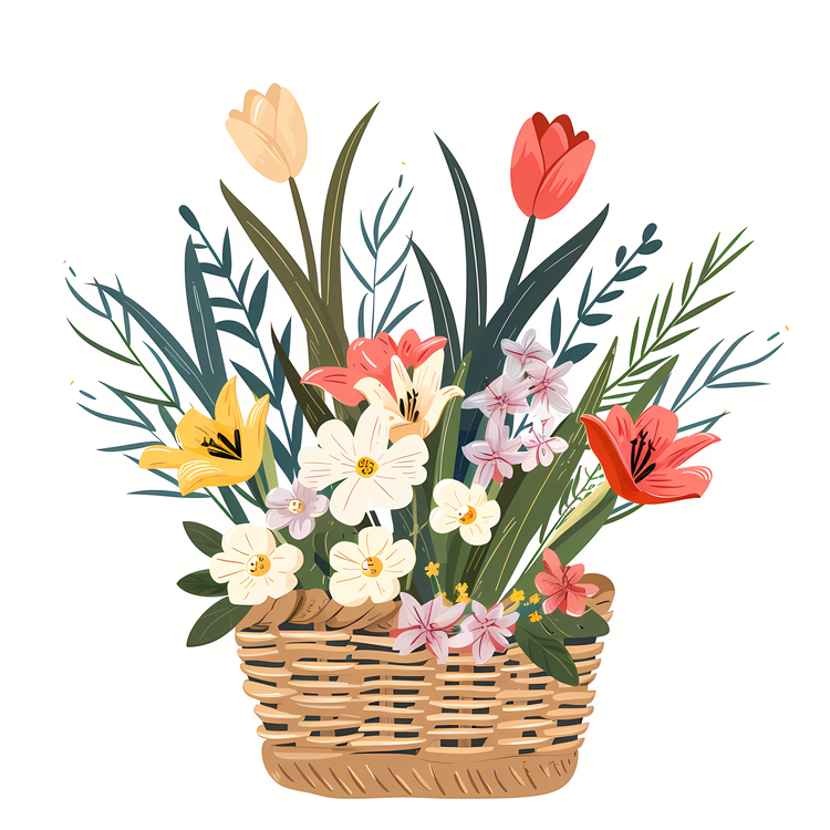 May Day,Flower Basket,Spring Bouquet