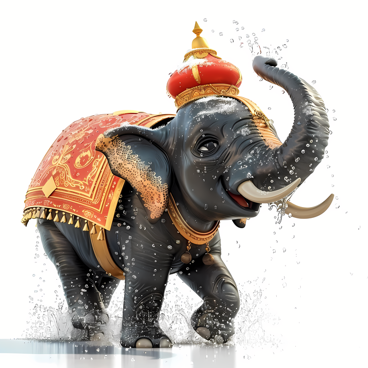 Songkran,Elephant,Red Crown