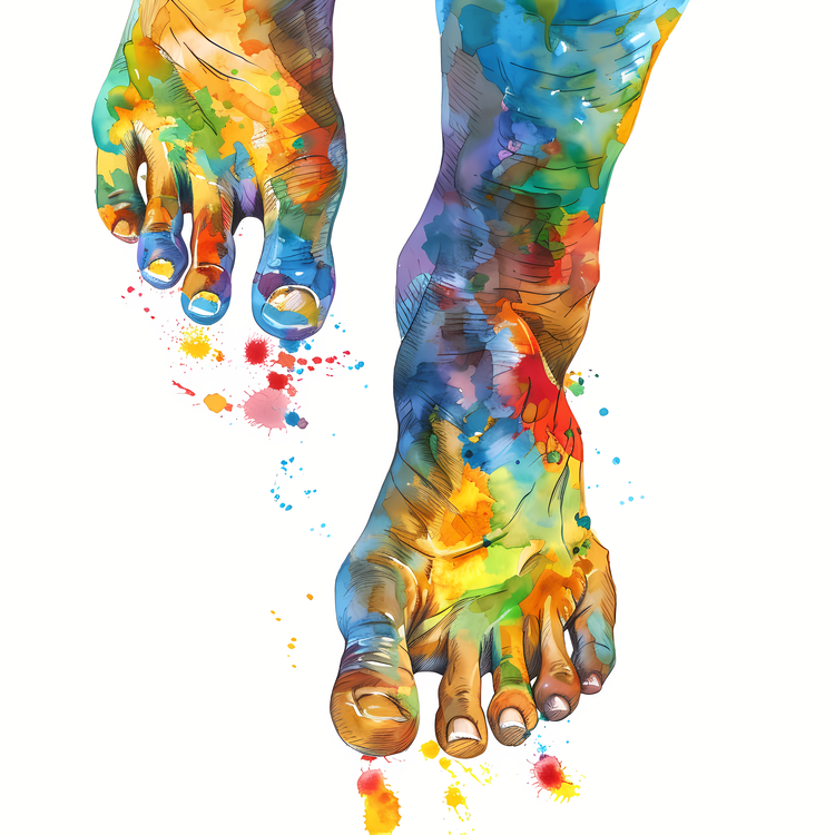Barefoot,Toes,Paint