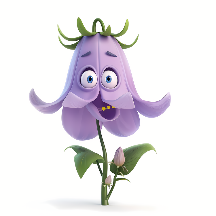 3d Cartoon Flowers,Flower,Purple