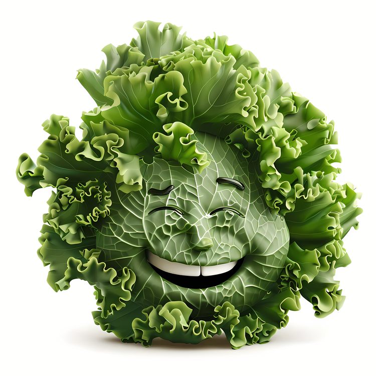 3d Cartoon Vegetable,Smile,Lettuce