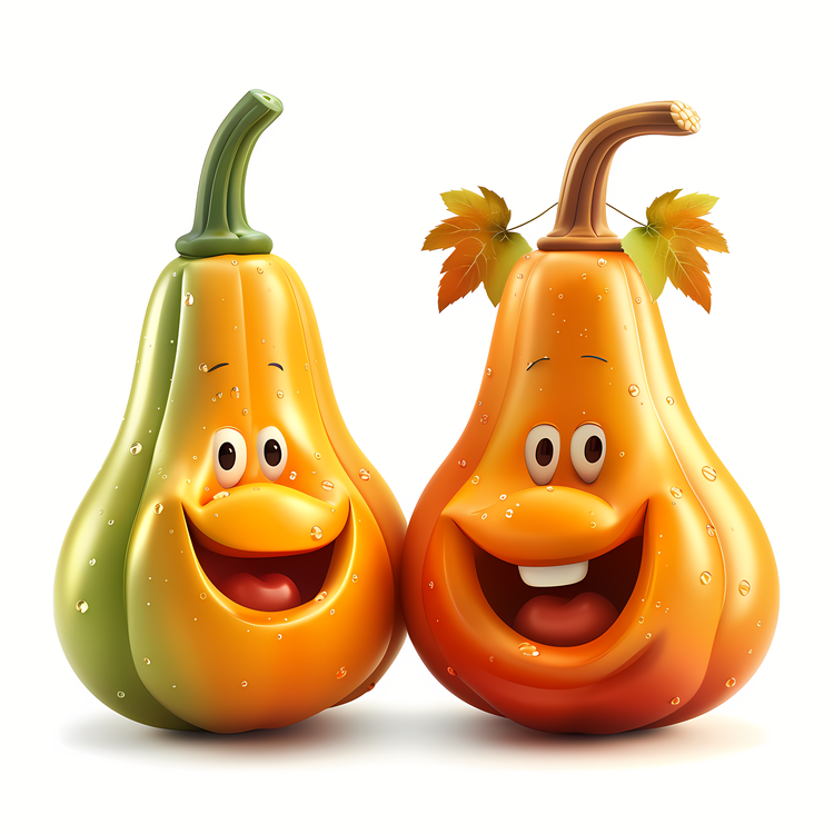 3d Cartoon Vegetable,Gourds,Fall Colors