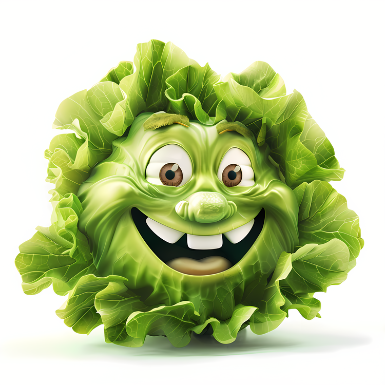 3d Cartoon Vegetable,Green,Lettuce