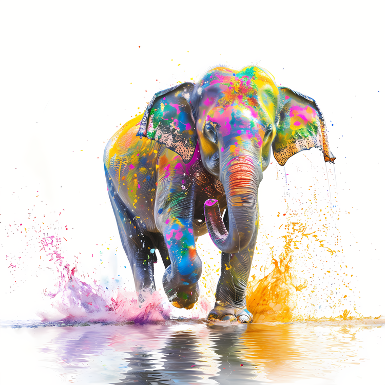 Songkran,Elephant,Colorful