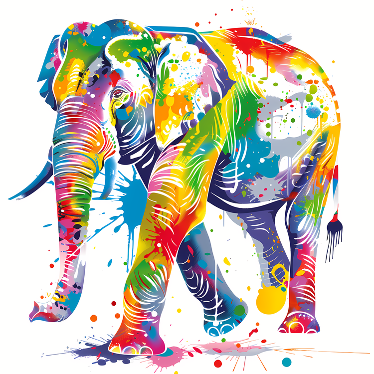Songkran,Elephant,Rainbow