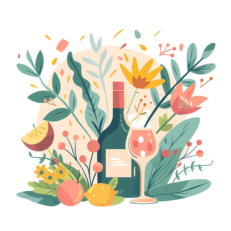 Spring Party,Flower,Wine Glass