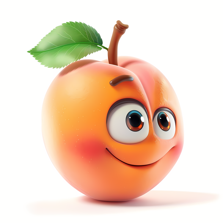 3d Cartoon Fruit,Human,Peach