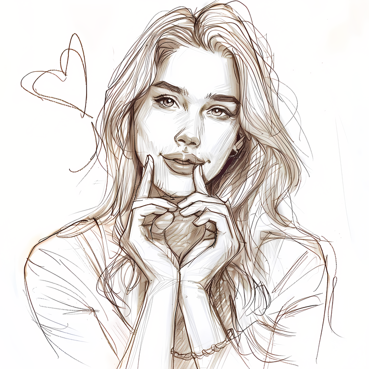 Heart Gesture,Hand Gesture,Person With Long Hair
