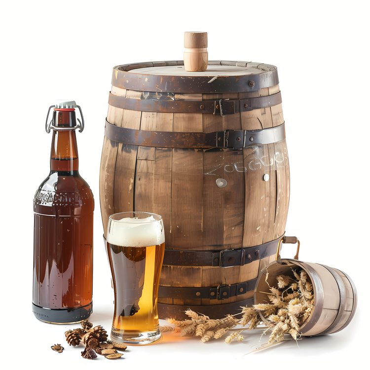 Homebrew Day,Wooden Barrel,Beer Glass